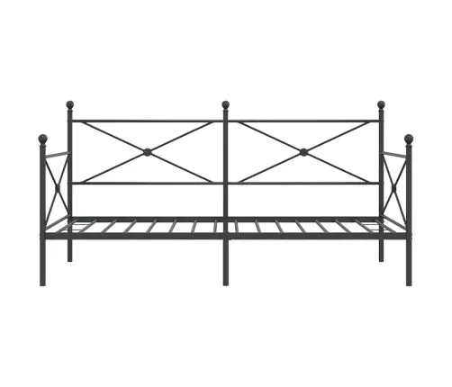 Dienas Gulta Bez Matrača Melns 100X190 Cm Tērauds Vidaxl