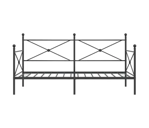 Dienas Gulta Bez Matrača Melns 107X203 Cm Tērauds Vidaxl Dienas Gulta Bez Matrača Melns 107X203 Cm Tērauds Vidaxl
