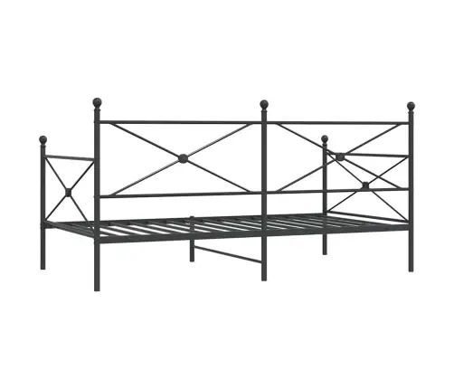 Dienas Gulta Bez Matrača Melns 107X203 Cm Tērauds Vidaxl Dienas Gulta Bez Matrača Melns 107X203 Cm Tērauds Vidaxl