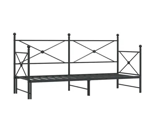 Kušete Ar Izliekumu Bez Matrača, Melns 80X200 Cm Tērauds Vidaxl