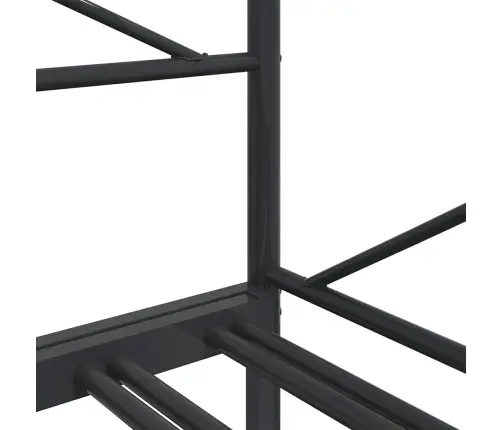 Kušete Ar Izliekumu Bez Matrača, Melns 80X200 Cm Tērauds Vidaxl