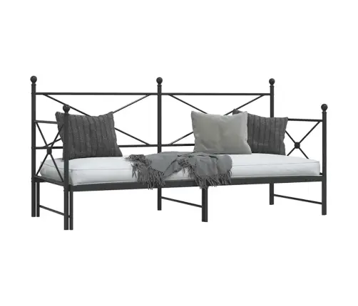 Kušete Ar Izliekumu Bez Matrača, Melns 80X200 Cm Tērauds Vidaxl