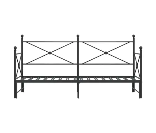 Kušete Ar Izliekumu Bez Matrača, Melns 80X200 Cm Tērauds Vidaxl