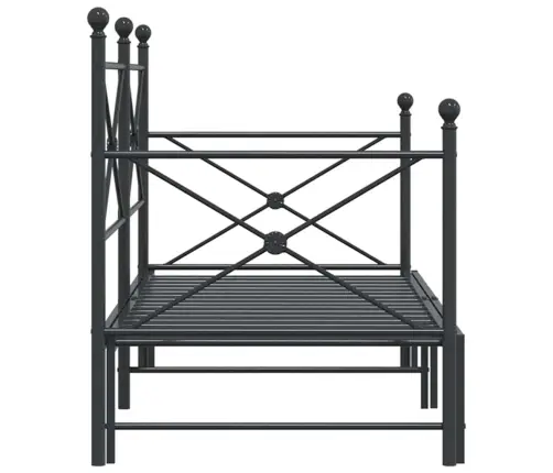 Kušete Ar Izliekumu Bez Matrača, Melns 80X200 Cm Tērauds Vidaxl