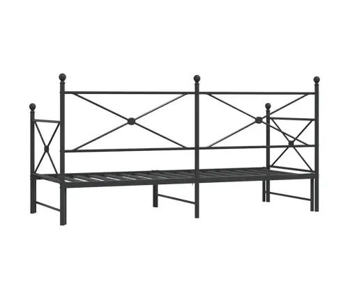 Kušete Ar Izliekumu Bez Matrača, Melns 80X200 Cm Tērauds Vidaxl