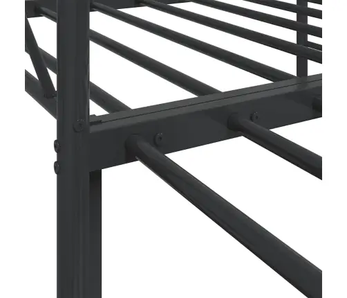 Kušete Ar Izliekumu Bez Matrača, Melns 80X200 Cm Tērauds Vidaxl