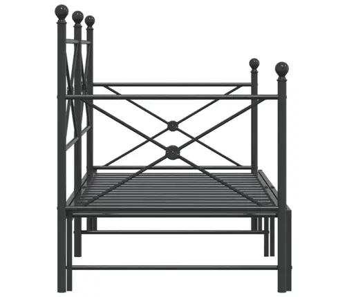 Kušete Ar Izliekumu Bez Matrača, Melns 90X190 Cm Tērauds Vidaxl