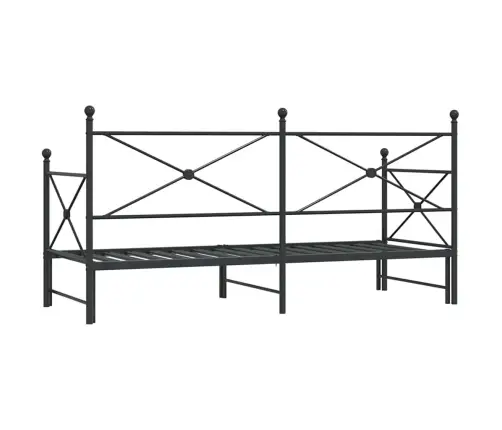 Kušete Ar Izliekumu Bez Matrača, Melns 90X190 Cm Tērauds Vidaxl