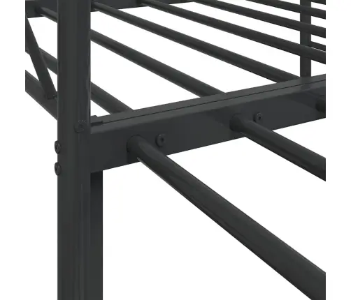 Kušete Ar Izliekumu Bez Matrača, Melns 90X190 Cm Tērauds Vidaxl