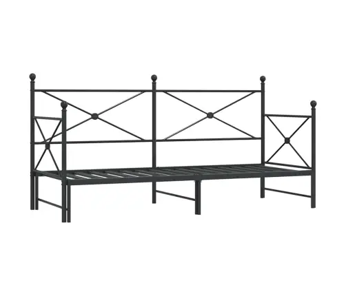 Kušetė Su Kušete Be Čiužinio Juodas 90X200 Cm Plienas