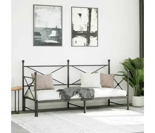 Kušetė Su Kušete Be Čiužinio Juodas 90X200 Cm Plienas