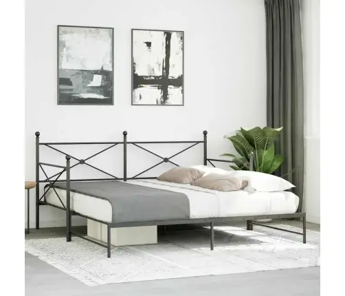 Kušetė Su Kušete Be Čiužinio Juodas 107X203 Cm Plienas