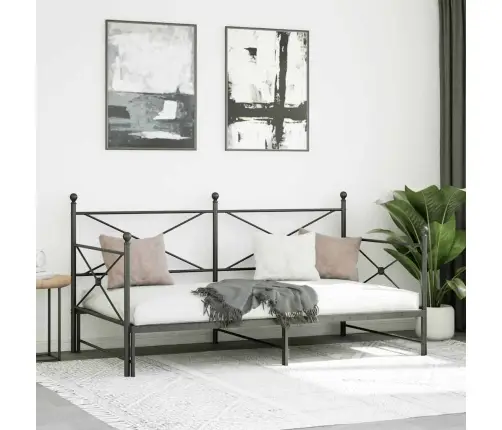 Kušetė Su Kušete Be Čiužinio Juodas 107X203 Cm Plienas