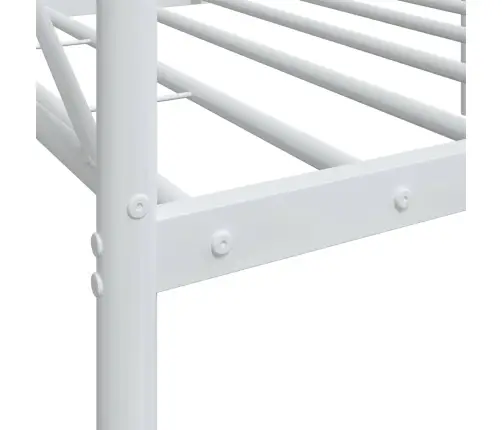 Dienas Gulta Bez Matrača Balts 75X190 Cm Tērauds Vidaxl