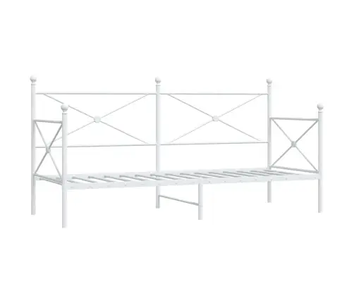 Dienas Gulta Bez Matrača Balts 80X200 Cm Tērauds Vidaxl