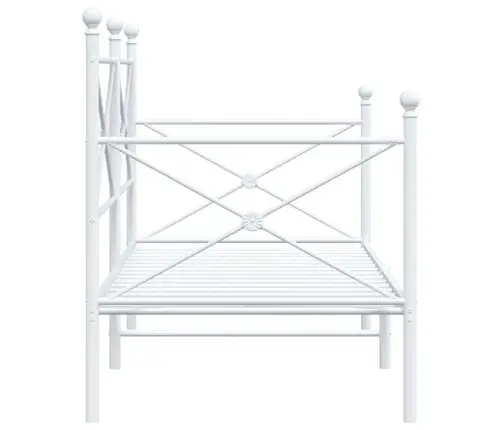 Dienas Gulta Bez Matrača Balts 80X200 Cm Tērauds Vidaxl