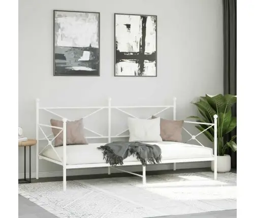 Dieninė Lova Be Čiužinio Balta 100X200 Cm Plienas