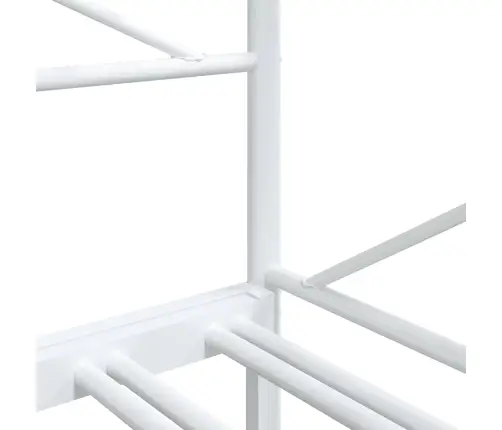 Kušete Ar Izliekumu Bez Matrača Balts 90X190 Cm Tērauds Vidaxl