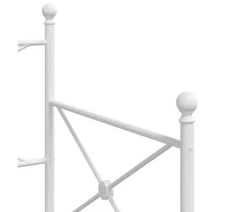 Kušete Ar Izliekumu Bez Matrača Balts 90X190 Cm Tērauds Vidaxl