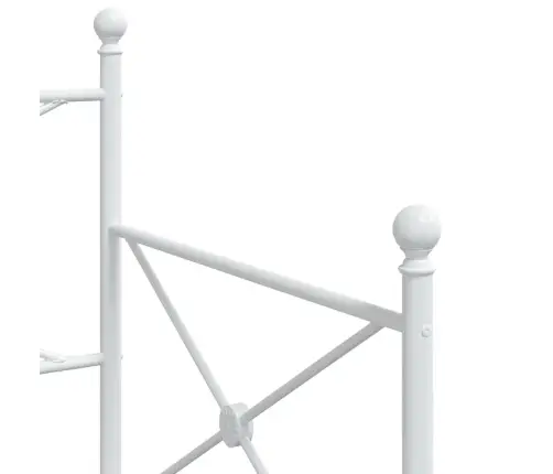 Kušete Ar Izliekumu Bez Matrača Balts 90X200 Cm Tērauds Vidaxl