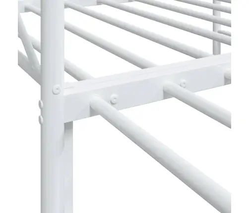 Kušete Ar Izliekumu Bez Matrača Balts 90X200 Cm Tērauds Vidaxl