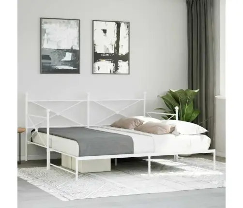 Kušetė Su Čiužiniu Be Čiužinio Baltas 107X203 Cm Plienas