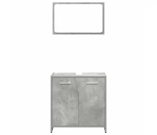 3-Osaline Vannitoa Mööblikomplekt, Betoonhall, Tehispuit