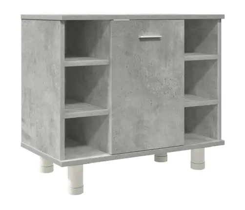 Vonios Baldų Komplektas, 3 Dalių, Betono Pilkas, Mediena