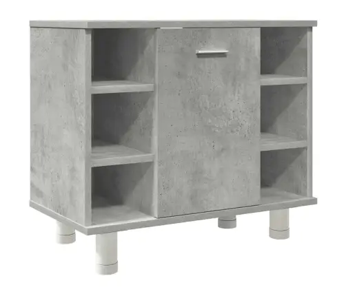 Vonios Baldų Komplektas, 3 Dalių, Betono Pilkas, Mediena