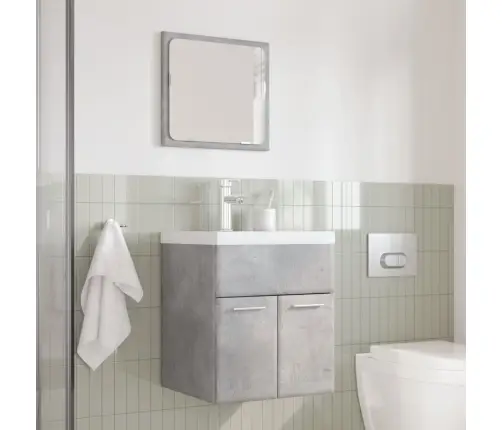 3-Osaline Vannitoa Mööblikomplekt, Betoonhall, Tehispuit