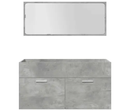 Vonios Baldų Komplektas, 5 Dalių, Betono, Apdirbta Mediena