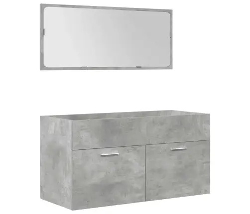 4-Daļīgs Vannasistabas Mēbeļu Komplekts, Betona Pelēks, Koks Vidaxl 4-Daļīgs Vannasistabas Mēbeļu Komplekts, Betona Pelēks, Koks Vidaxl