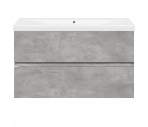 Vonios Baldų Komplektas, 2 Dalių, Betono Pilkas, Mediena