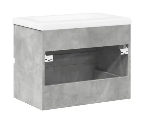 Vonios Baldų Komplektas, 2 Dalių, Betono Pilkas, Mediena