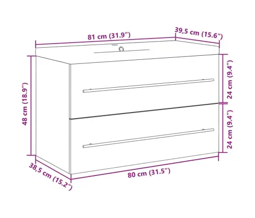 2-Daļīgs Vannasistabas Mēbeļu Komplekts, Inženierijas Koks Vidaxl