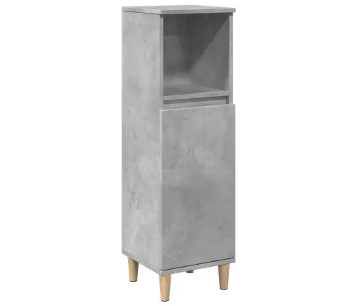 3-Osaline Vannitoa Mööblikomplekt, Betoonhall, Tehispuit 3-Osaline Vannitoa Mööblikomplekt, Betoonhall, Tehispuit