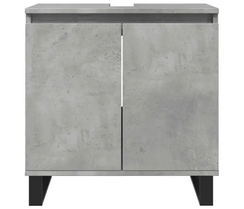 Vonios Baldų Komplektas, 3 Dalių, Betono Pilkas, Mediena