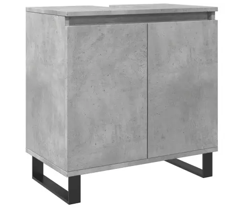 Vonios Baldų Komplektas, 3 Dalių, Betono Pilkas, Mediena