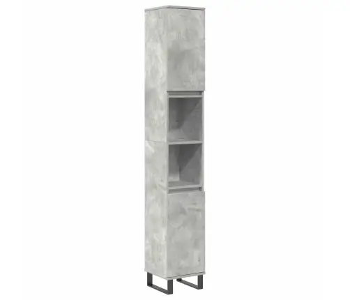 3-Osaline Vannitoa Mööblikomplekt, Betoonhall, Tehispuit