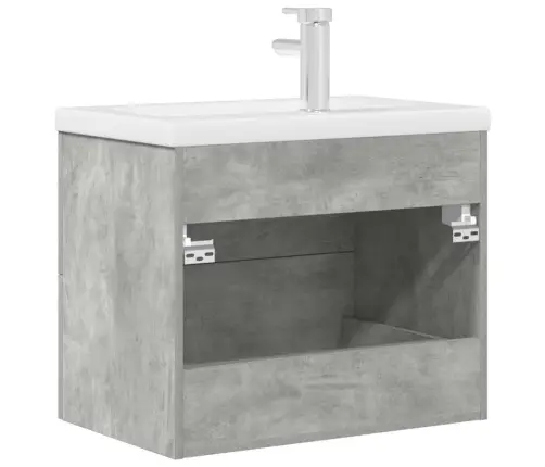 Vonios Baldų Komplektas, 2 Dalių, Betono Pilkas, Mediena Vonios Baldų Komplektas, 2 Dalių, Betono Pilkas, Mediena