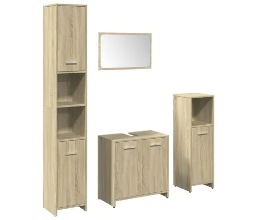 4-Daļīgs Vannasistabas Mēbeļu Komplekts, Sonomas Ozolkoka Vidaxl