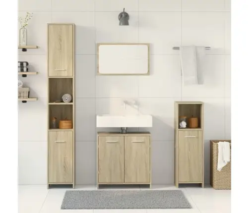 4-Daļīgs Vannasistabas Mēbeļu Komplekts, Sonomas Ozolkoka Vidaxl