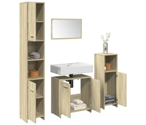 4-Daļīgs Vannasistabas Mēbeļu Komplekts, Sonomas Ozolkoka Vidaxl