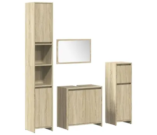 4-Daļīgs Vannasistabas Mēbeļu Komplekts, Sonomas Ozolkoka Vidaxl