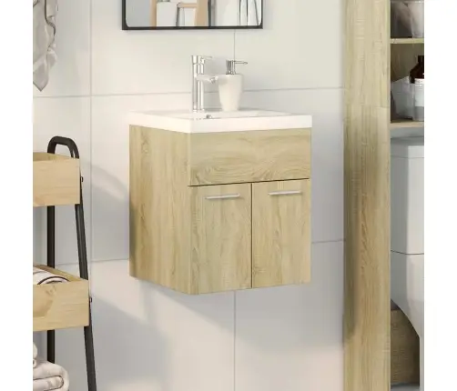 Vonios Baldų Komplektas, 2 Dalių, Ąžuolo, Apdirbta Mediena