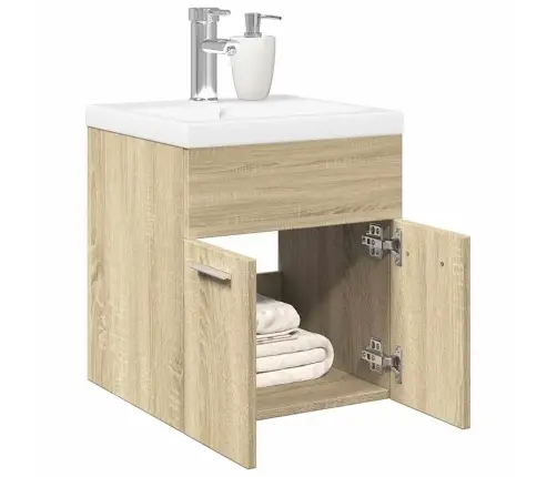 Vonios Baldų Komplektas, 2 Dalių, Ąžuolo, Apdirbta Mediena