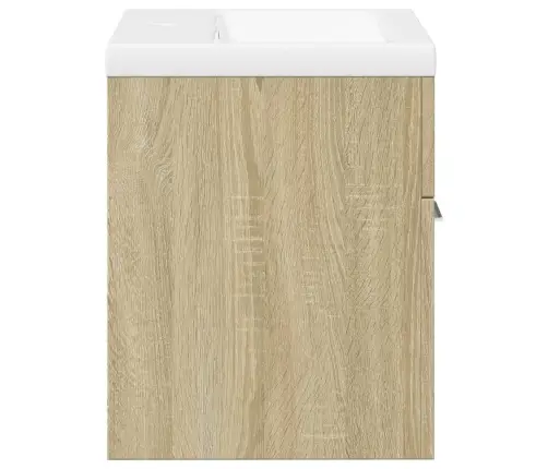 Vannasistabas Skapītis Ar Iebūvētu Izlietni, Ozolkoka Krāsa Vidaxl