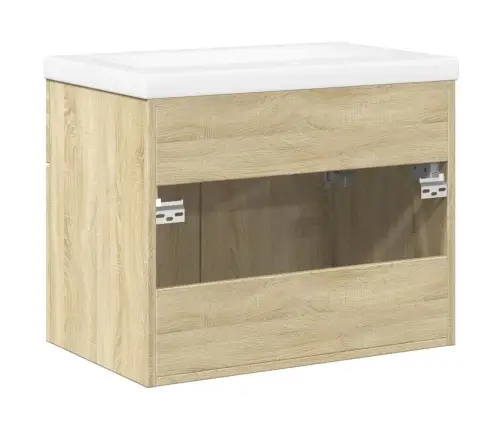 Vannasistabas Skapītis Ar Iebūvētu Izlietni, Ozolkoka Krāsa Vidaxl