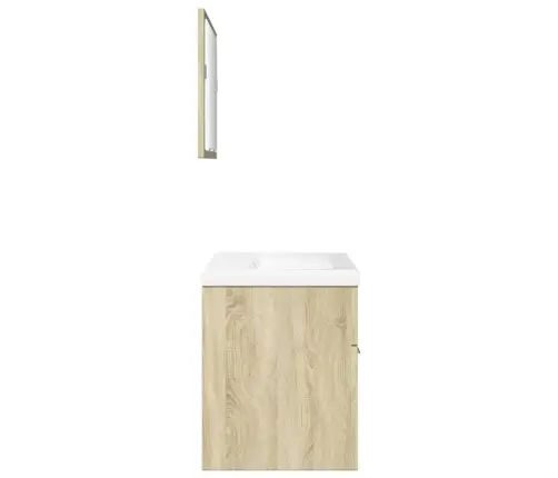 Vonios Baldų Komplektas, 3 Dalių, Ąžuolo, Apdirbta Mediena