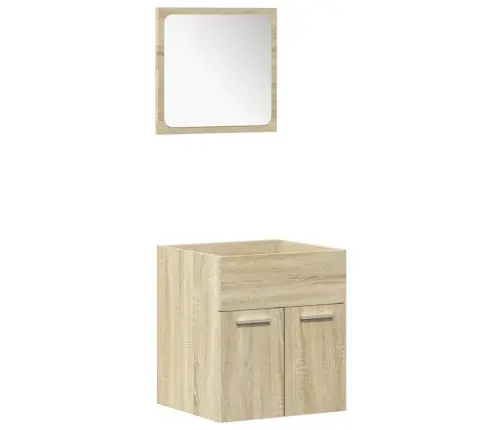 4-Osaline Vannitoa Mööblikomplekt, Sonoma Tamm, Tehispuit